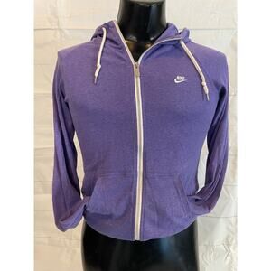 Nike “Just Do It” Logo Women’s MEDIUM Full Zip Hooded Lightweight Knit Jacket